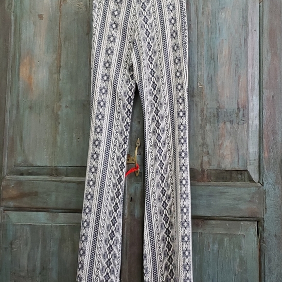 Hello Miss, Women's Boho Flare Bell Bottom Pants with High Waist - Picture 2 of 6